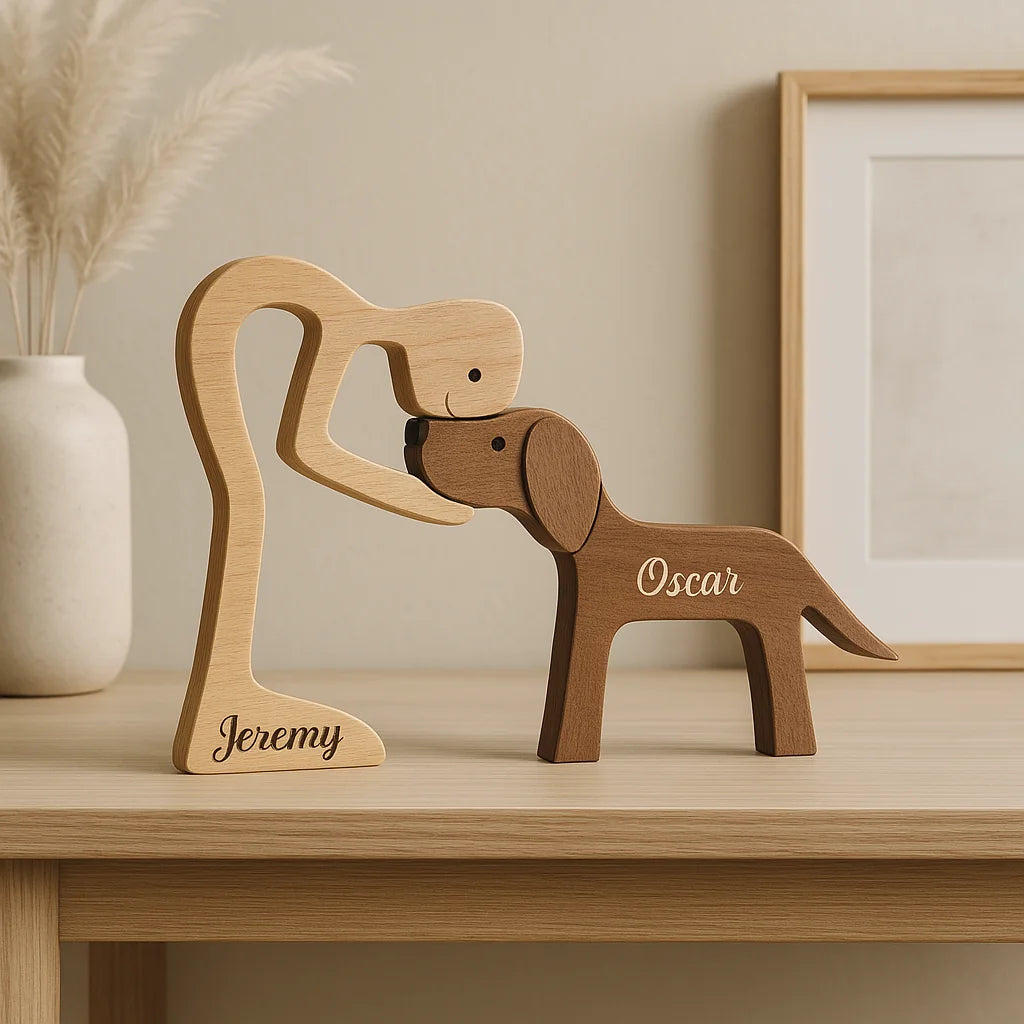 Handgemaakt Houten Beeldje Gepersonaliseerd Cadeau Voor Dierenliefhebbers